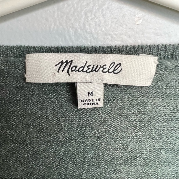Madewell Merino Wool Blend Sweater Crew Neck Green Size M Essential Contemporary - Picture 2 of 10